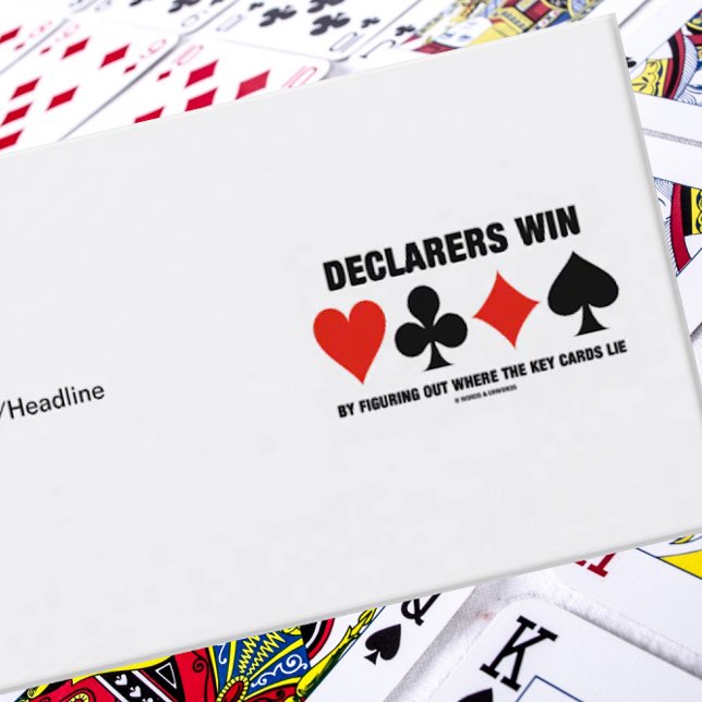 Carte De Visite Victoire de déclarateurs par la figure où les (Self-evident truth in bridge is found on this biz card featuring 4 card suits & what declarers do)