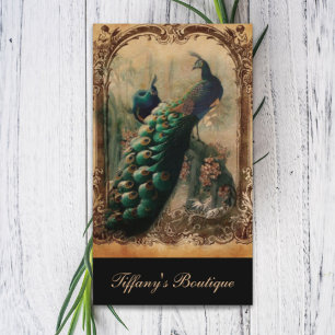 Carte De Visite victorien vintage floral parisien paon
