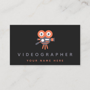 Carte De Visite Vidéo de production de caméra Orange Filmer noir