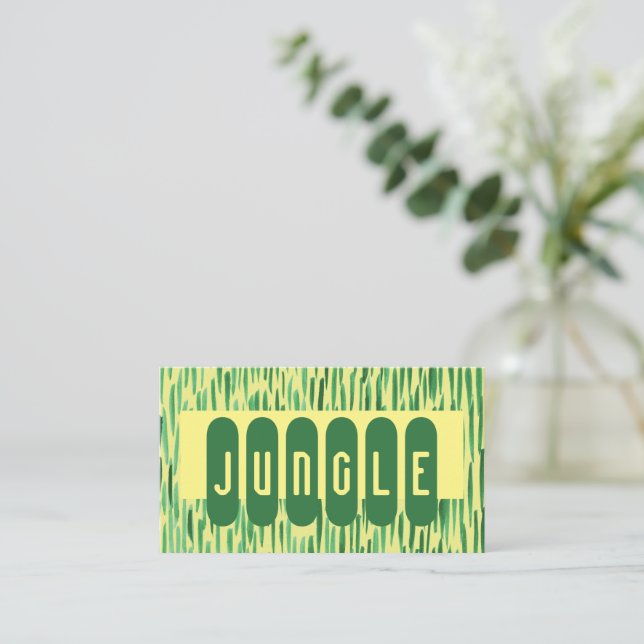 Carte de visite vidéo personnalisé Tiki Jungle (Debout devant)