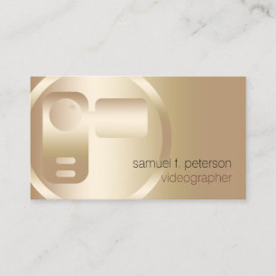 Carte De Visite Vidéographe Elegant Gold Video Strip Icon