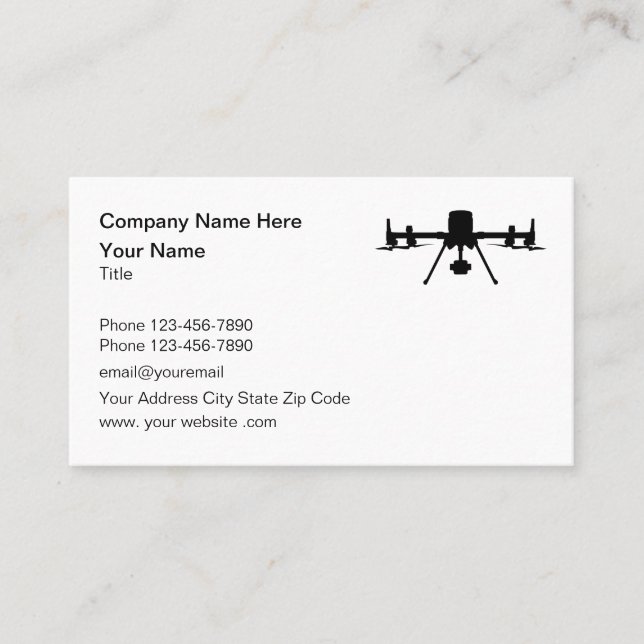Carte De Visite Vidéographie de la photographie des drones aériens (Devant)
