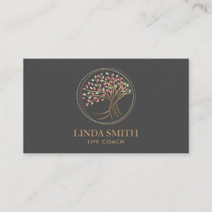 Carte De Visite Vie Coach Thérapeute Spa Wellness Cosmétique Arbre