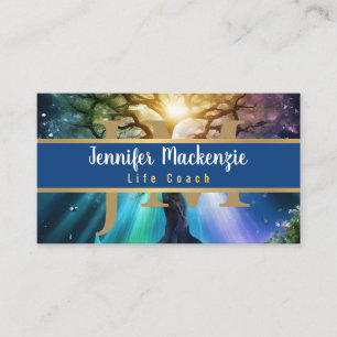Carte De Visite Vie Coach Thérapiste Rainbow Tree of Life