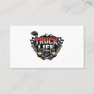 Carte De Visite Vie de Camion Grunge en Chrome Rouge Distressed Ca