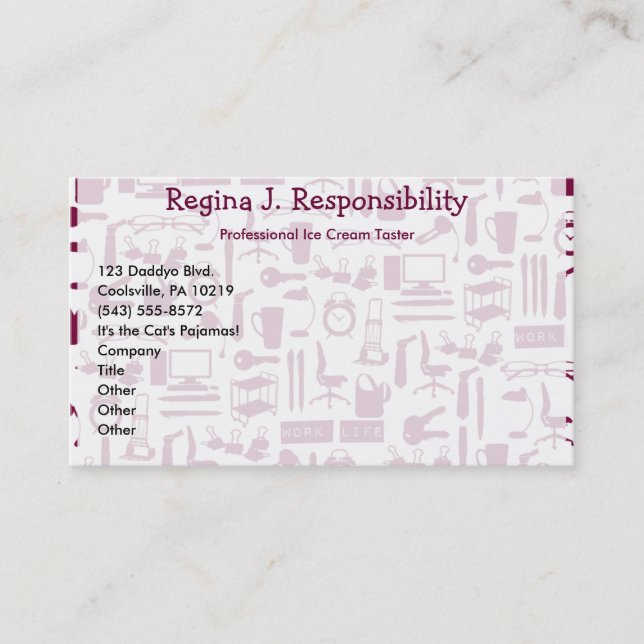 Carte De Visite Vie de travail ! (Devant)