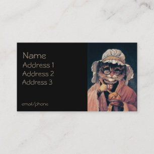 Carte De Visite Vieille Madame chat