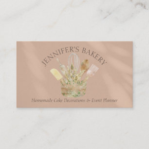 Carte De Visite Viennoiserie beige Brown pâtisserie chef