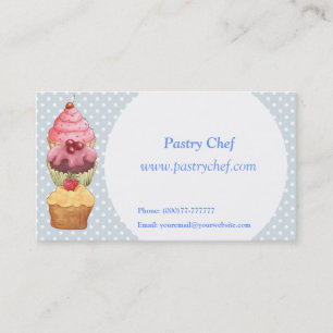 Carte De Visite Viennoiseries de gâteaux de cupcake