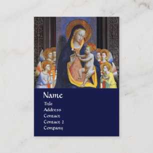 Carte De Visite VIERGE AVEC ENFANT ET SAINTS, bleu
