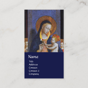 Carte De Visite VIERGE AVEC ENFANT ET SAINTS, bleu