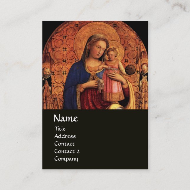 Carte De Visite VIERGE AVEC ENFANT ET SAINTS, noir (Devant)