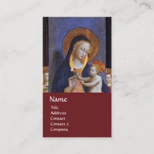 Carte De Visite VIERGE AVEC ENFANT ET SAINTS, rouge