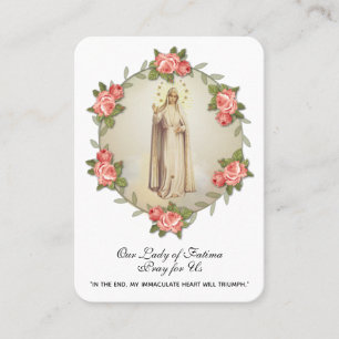 Carte De Visite Vierge Marie Fatima Prière Rosaire