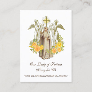 Carte De Visite Vierge Marie Fatima Prière Rosaire Catholique