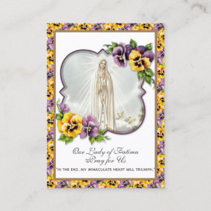 Carte De Visite Vierge Marie Fatima Prière Rosaire Violets catholi