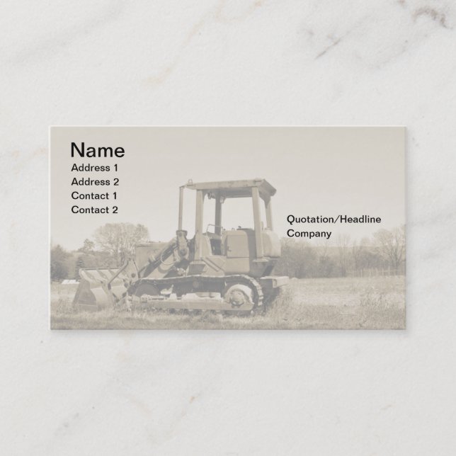 Carte De Visite vieux bulldozer (Devant)