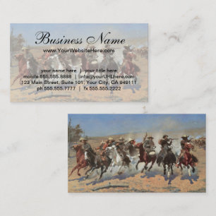 Carte De Visite Vieux Cowboys, A Dash For Timber par Remington