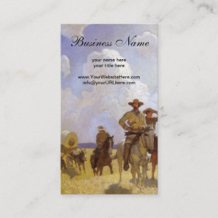 Carte De Visite Vieux Cowboys, Le Costume Parkman par NC Wyeth