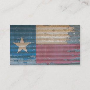 Carte De Visite Vieux drapeau solitaire rustique d'étoile du Texa