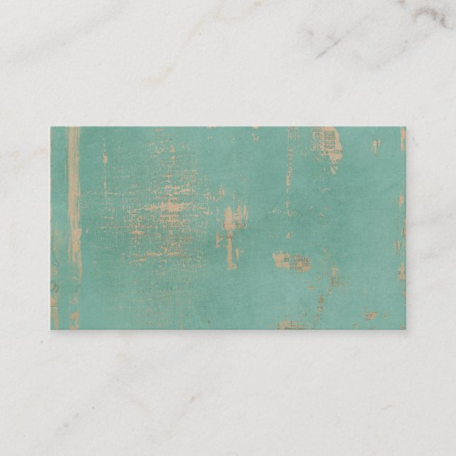 Carte De Visite Vieux journal turquoise grunge de cru de peinture (Devant)