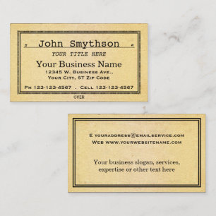 Carte De Visite Vieux papier âgé antique simple