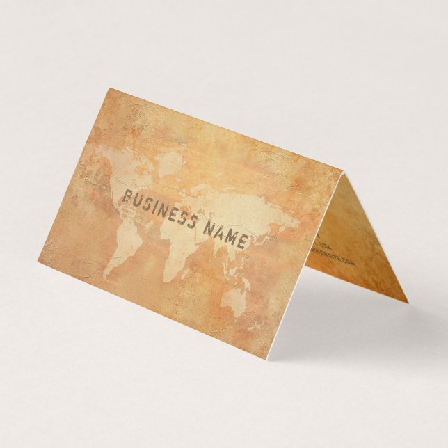 Carte De Visite Vieux Papier Revêtu Texte Professionnel Luxe (Devant)
