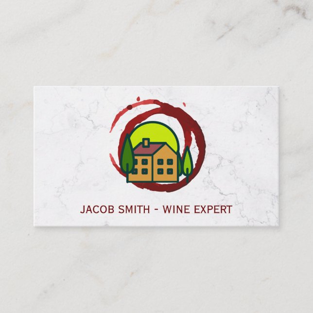 Carte De Visite Vignoble | Dégustation de vin | Sommelier du vin (Devant)