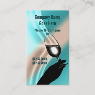 Carte De Visite Vignoble sommelier de vin aqua bleu