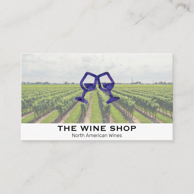 Carte De Visite Vignoble | Verres de toast Raisins (Devant)