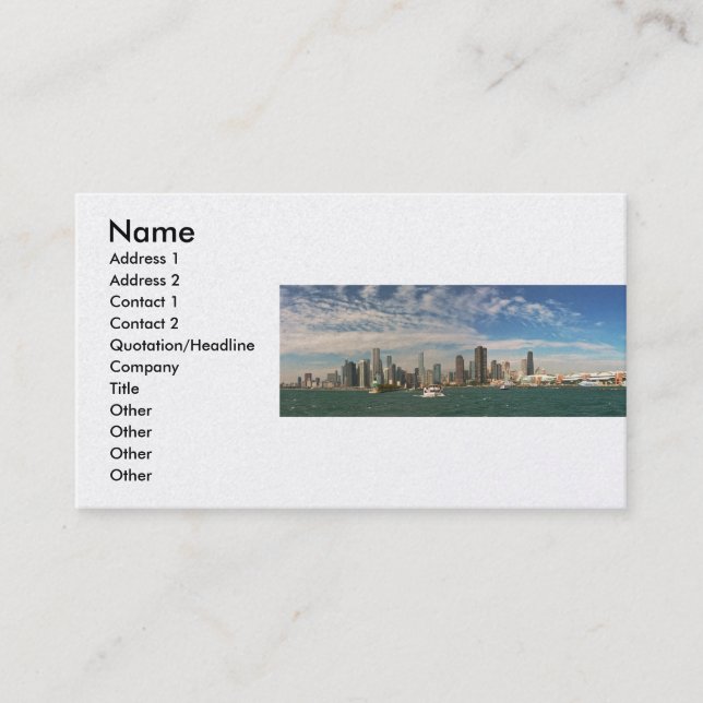 Carte De Visite Ville - Chicago Skyline & The Navy Pier (Devant)