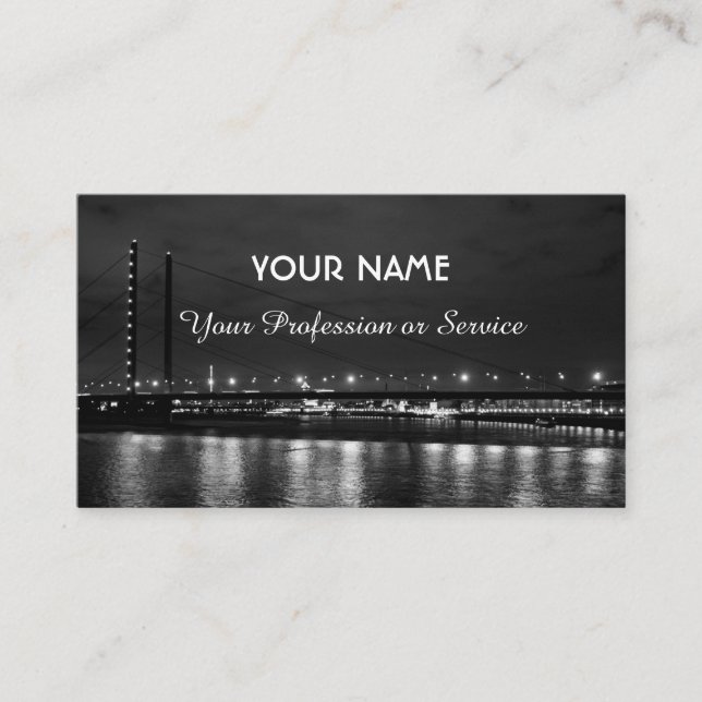 Carte De Visite Ville lumières Düsseldorf noir et blanc design Bus (Devant)