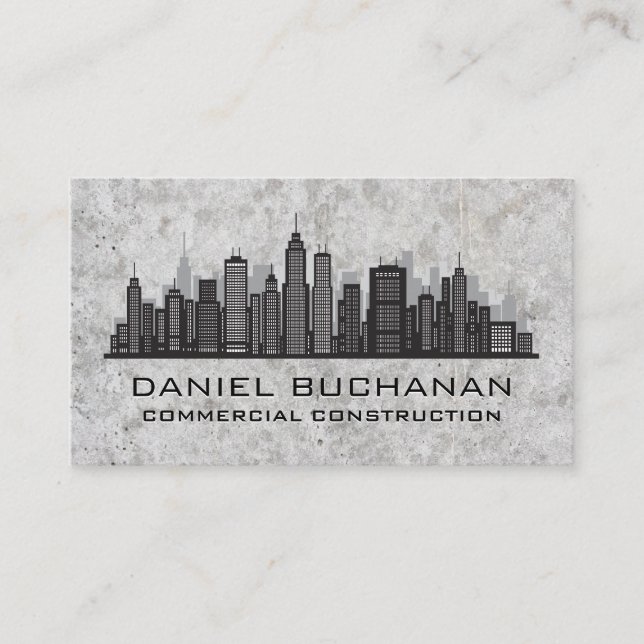 Carte De Visite Ville Skyline | Béton (Devant)