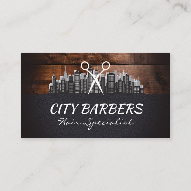 Carte De Visite Ville Skyline | Ciseaux (Devant)