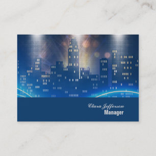 Carte De Visite Ville skyline cool néon bureau urbain