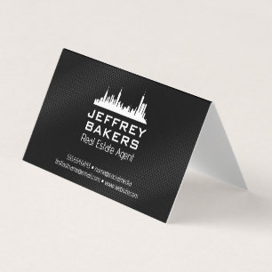 Carte De Visite Ville Skyline   Texture noire