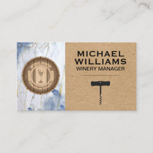 Carte De Visite Vin Barrel et Corkvis