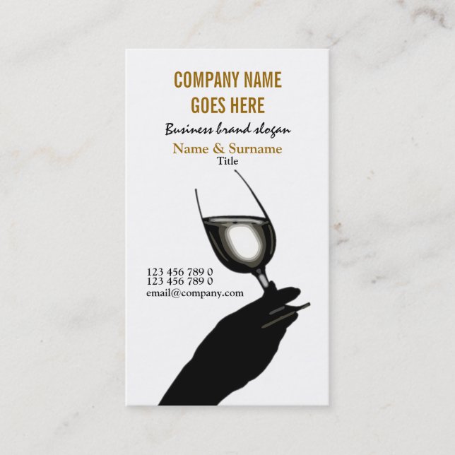 Carte De Visite Vin de sommelier de winemaker de profil d'affaires (Devant)