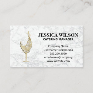Carte De Visite Vin de texture or Splash Marbre