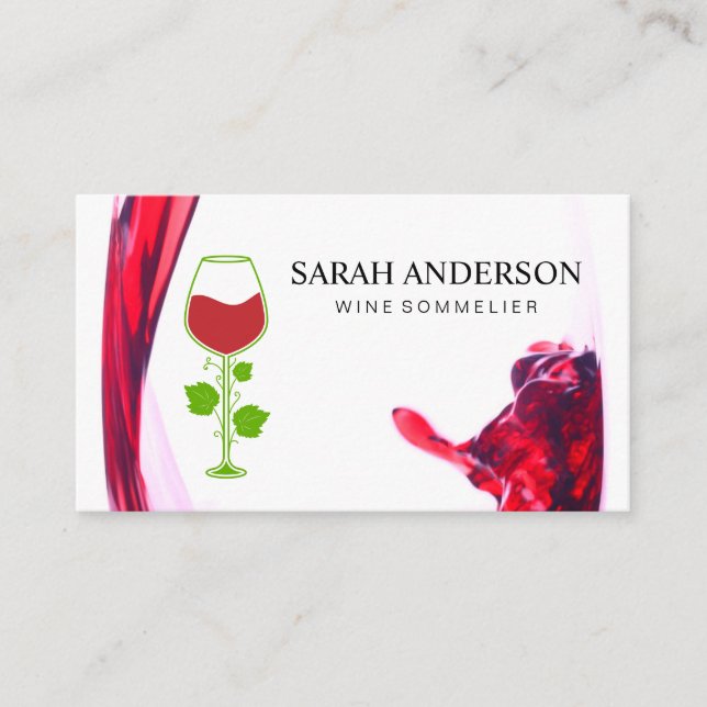 Carte De Visite Vin Pour Splash | Logo de la vigne (Devant)