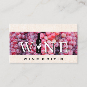 Carte De Visite Vin   Raisins   Bouteille et verre