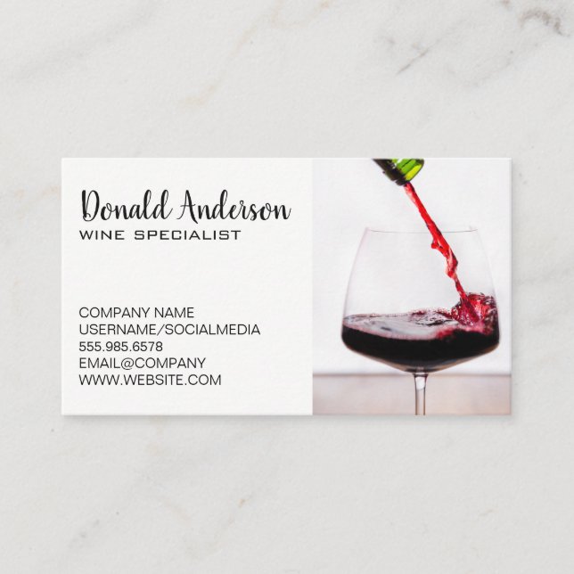 Carte De Visite Vin rouge | (Devant)