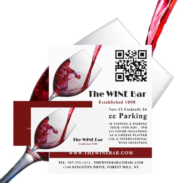 Carte De Visite Vin Rouge, Bar À Vins/Vin (Créateur téléchargé)