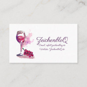 Carte De Visite Vin rouge et raisins