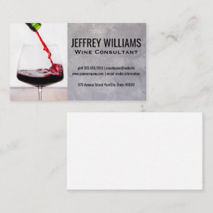 Carte De Visite Vin rouge pour verre   Entreprise