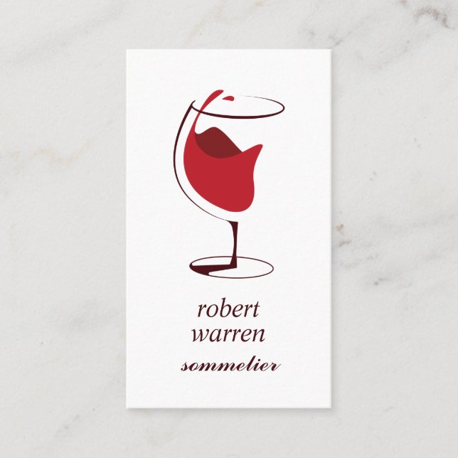 Carte De Visite Vin sommelier élégant et chic (Devant)
