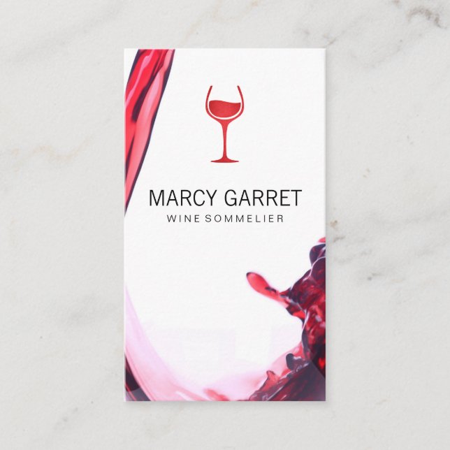 Carte De Visite Vin | Verre à vin Splash II (Devant)