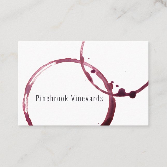 Carte De Visite Vin Verre Vignoble Vignoble Vignoble (Devant)