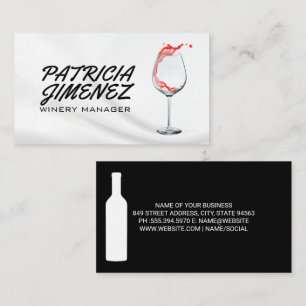 Carte De Visite Vin Versé Dans Du Verre   Bouteille à vin