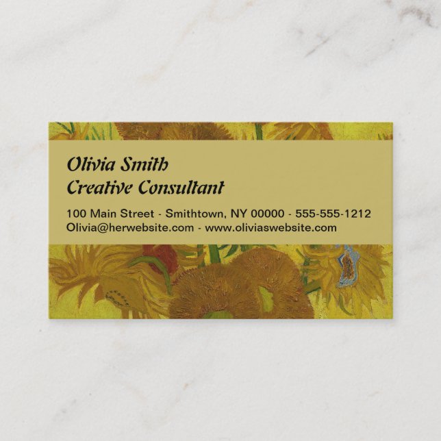 Carte De Visite Vincent Van Gogh 15 Peinture de tournesols (Devant)
